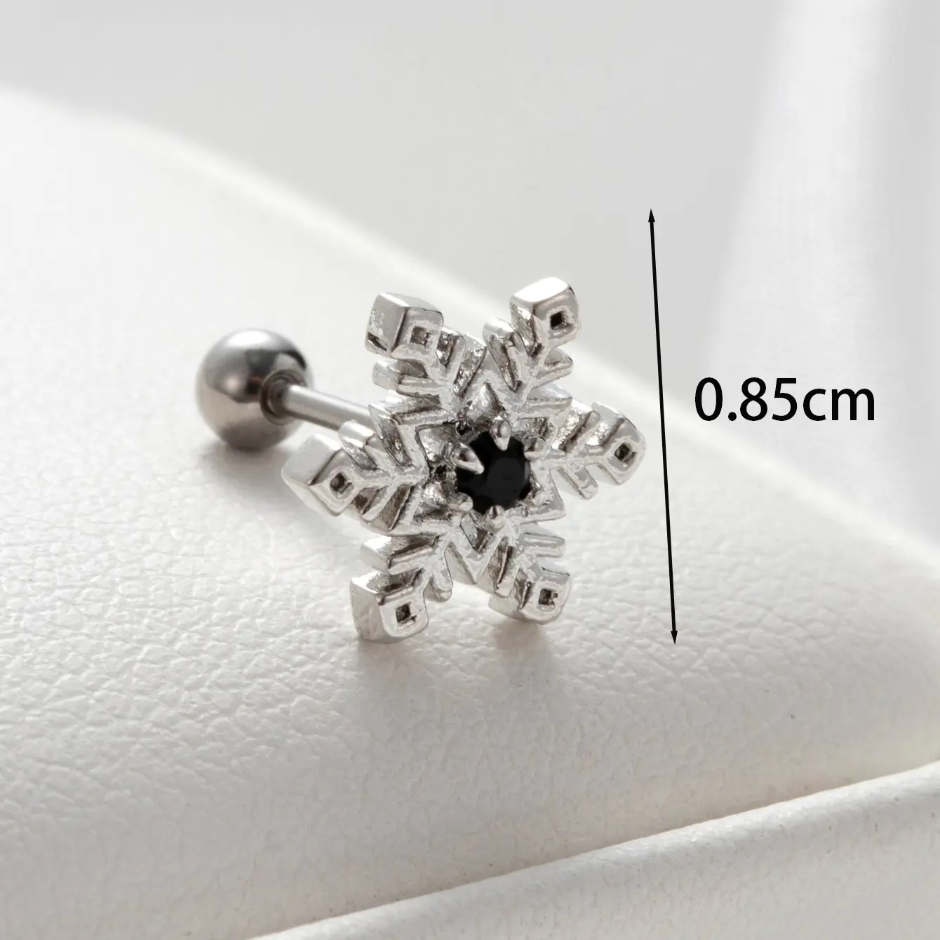 1 Piece Simple Series Classic Snowflake  Gold Color Women's Stud Earrings h5 